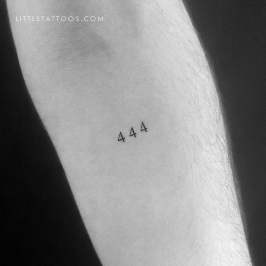 Little 444 Angel Number Temporary Tattoo - Set of 3