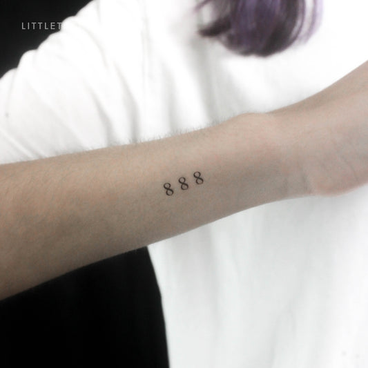 Little 888 Angel Number Temporary Tattoo - Set of 3