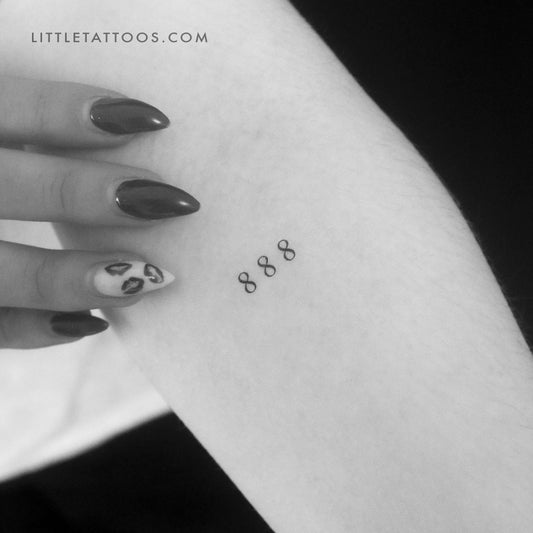 Little 888 Angel Number Temporary Tattoo - Set of 3