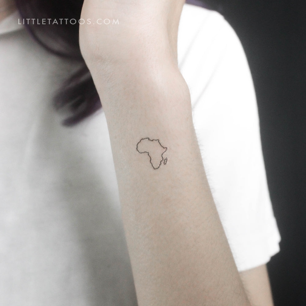 Little Africa Map Temporary Tattoo - Set of 3