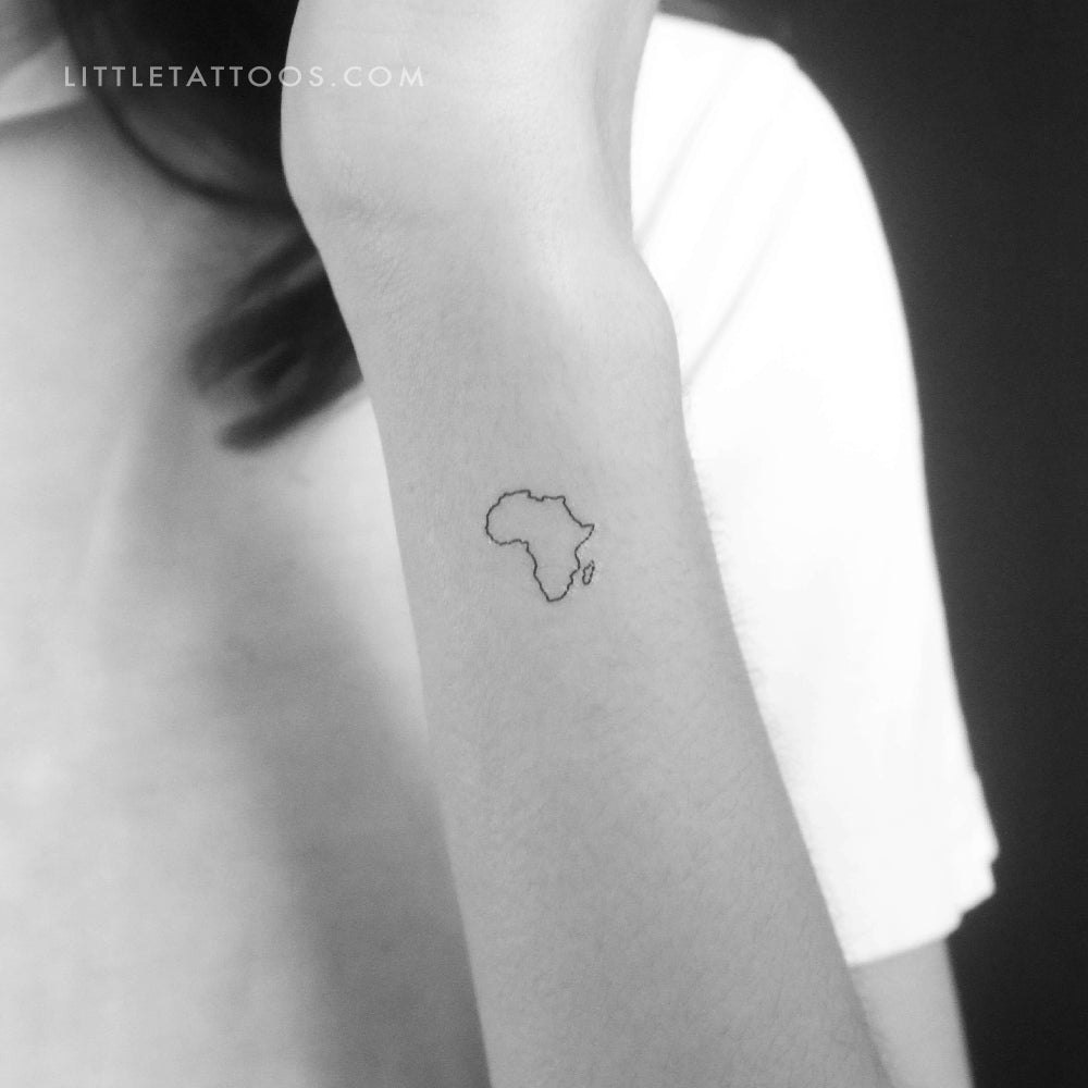 Little Africa Map Temporary Tattoo - Set of 3