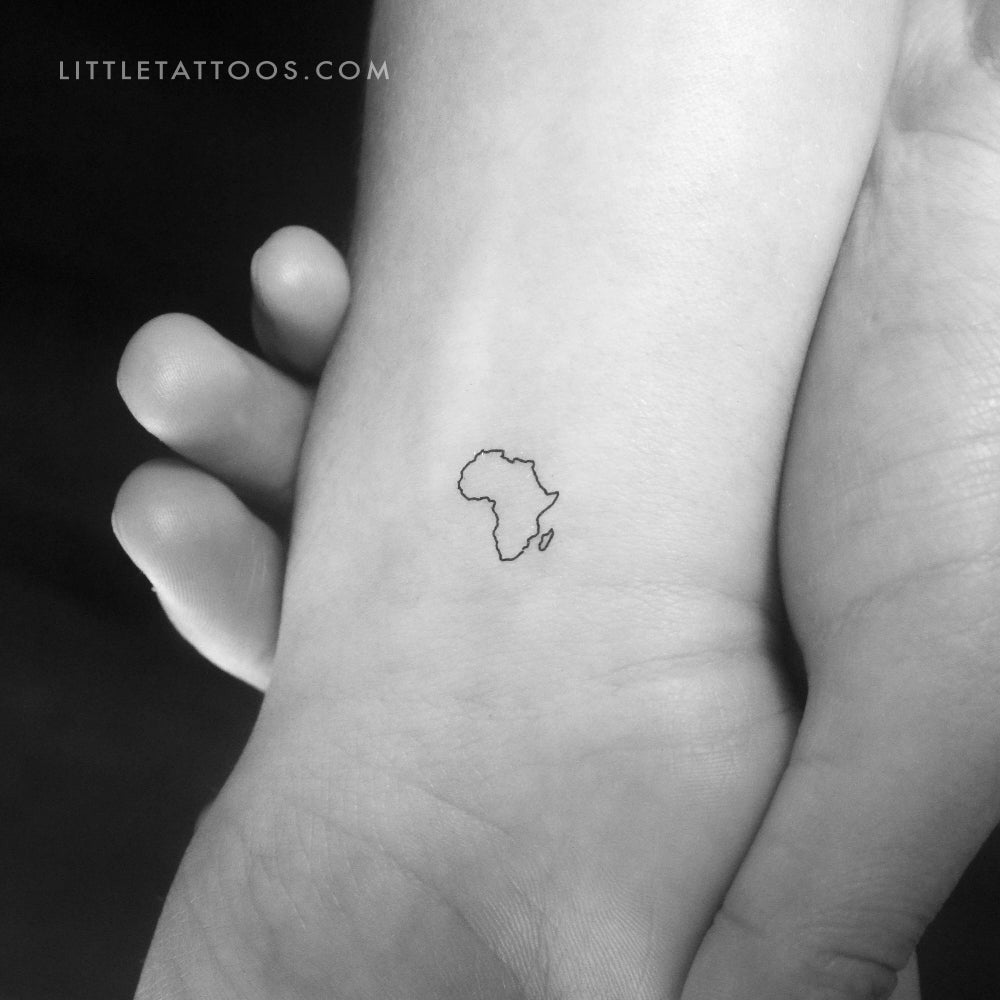 Little Africa Map Temporary Tattoo - Set of 3