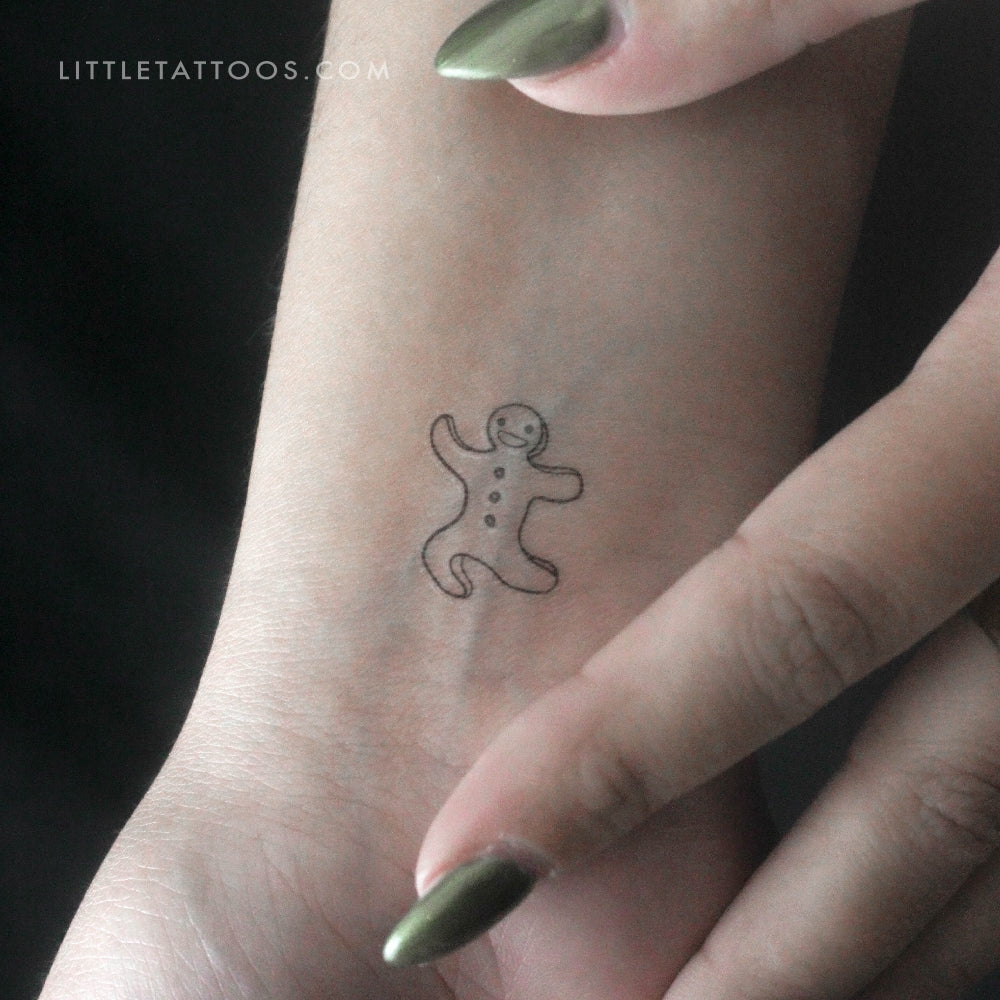 Gingerbread Man Temporary Tattoo - Set of 3