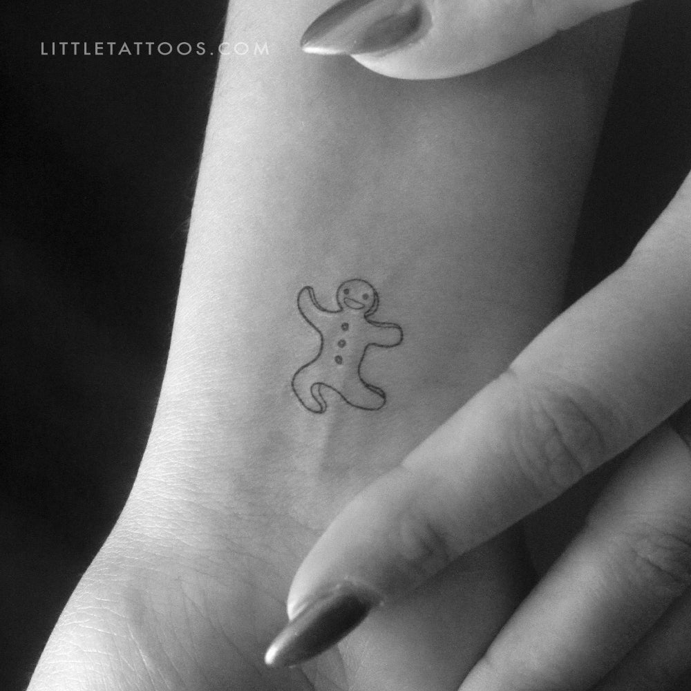 Gingerbread Man Temporary Tattoo - Set of 3