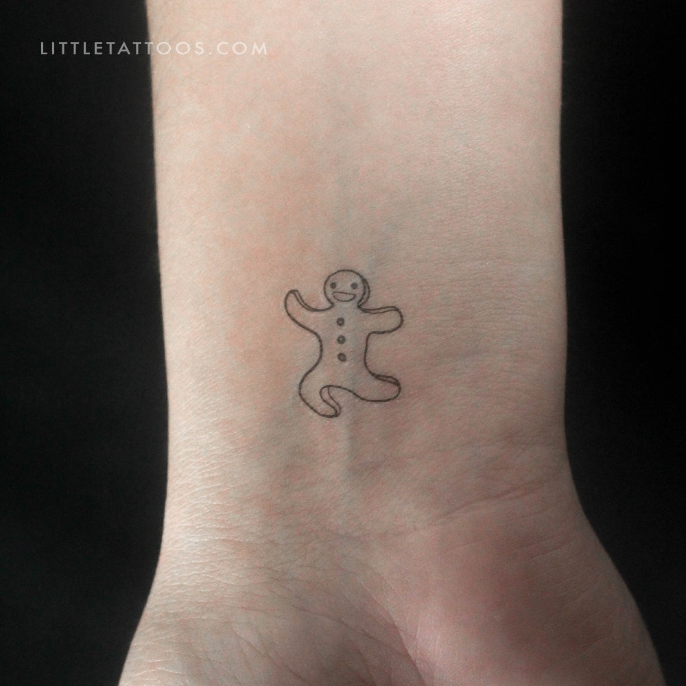 Gingerbread Man Temporary Tattoo - Set of 3