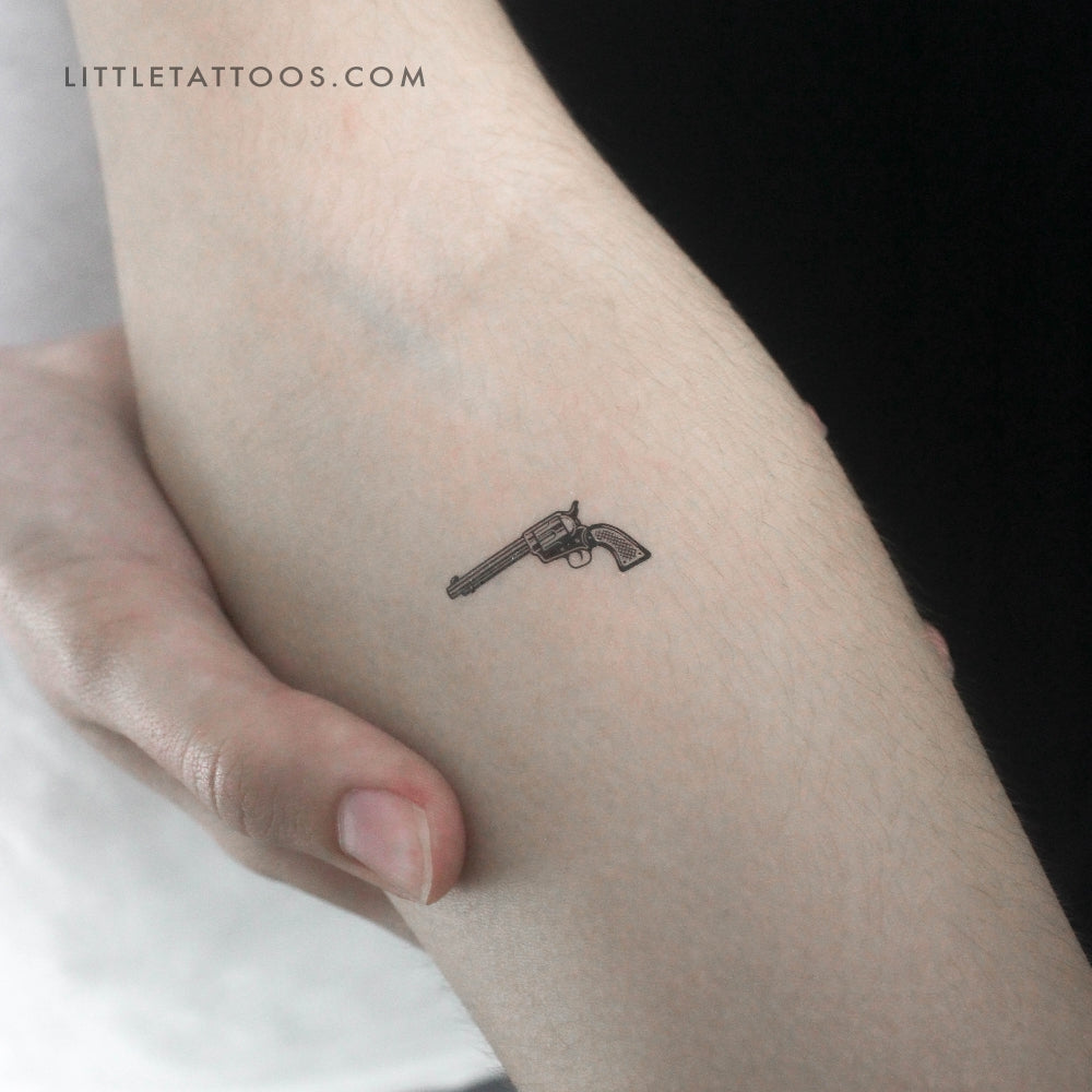 Tatuaje temporal de revólver - Juego de 3