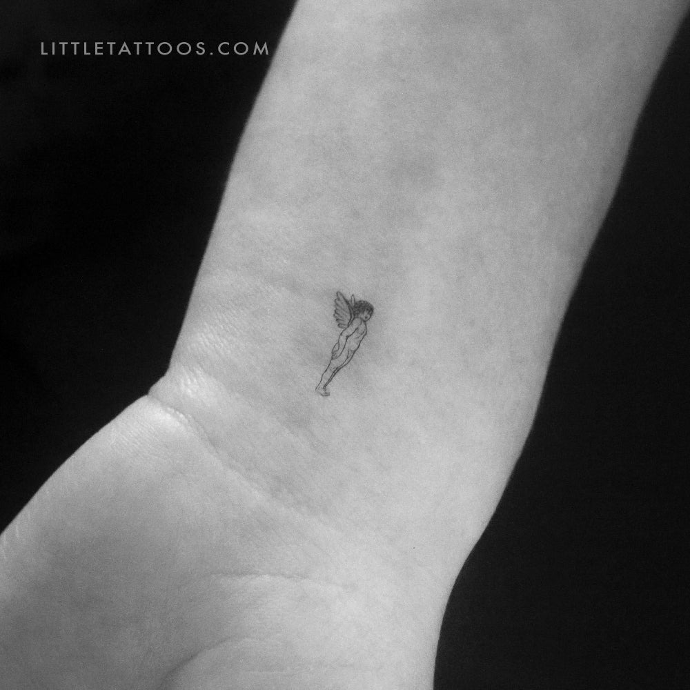 Tatuaje temporal de ángel pequeño - Juego de 3