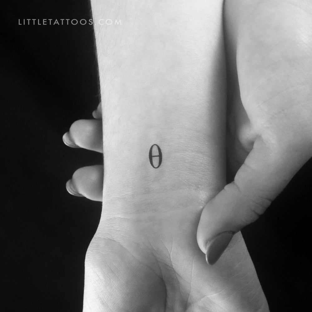 Tatuaje temporal Theta θ - Juego de 3