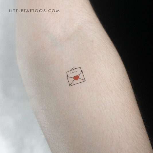 Open Love Letter Temporary Tattoo - Set of 3