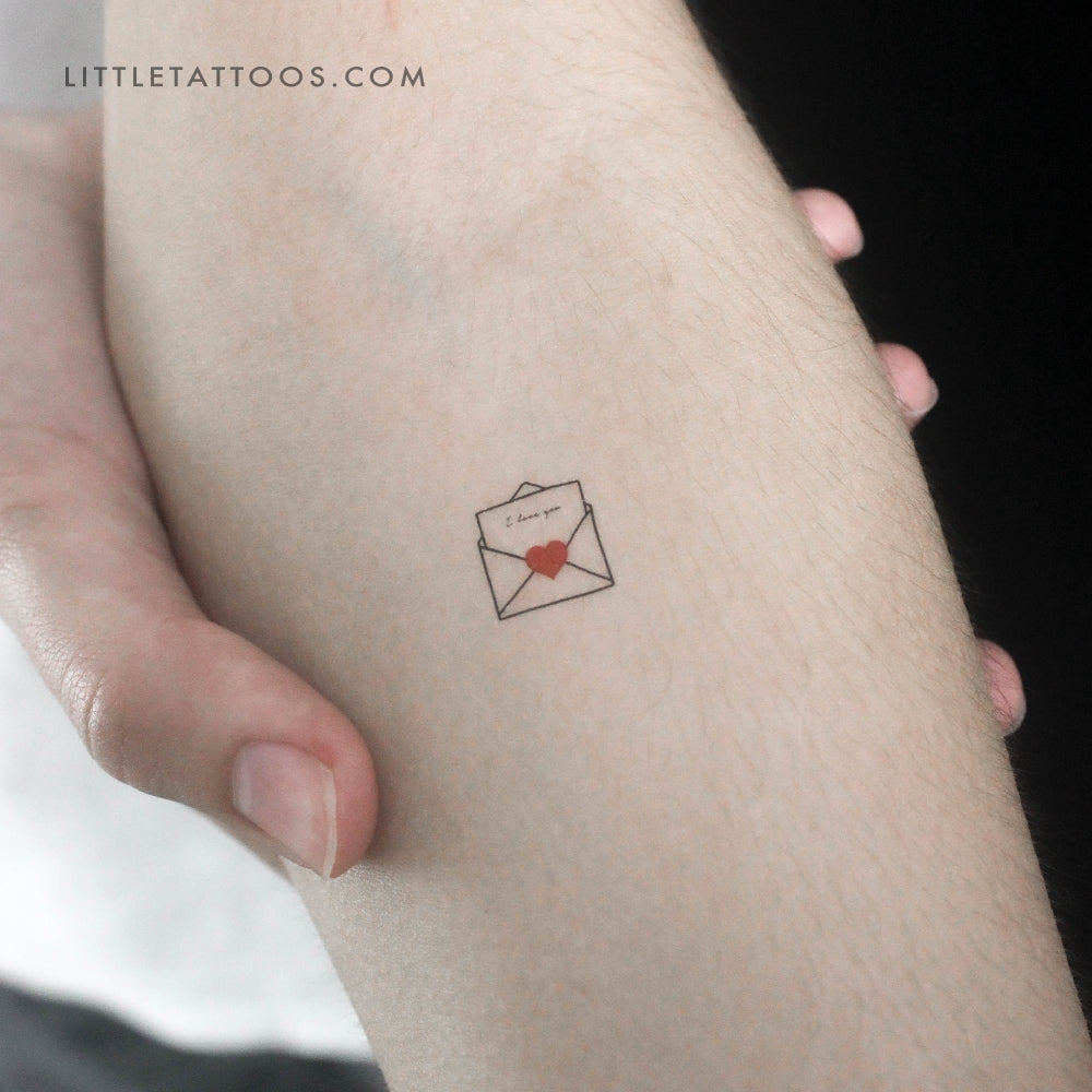 Open Love Letter Temporary Tattoo - Set of 3