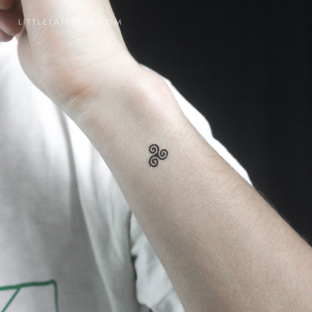Tiny Triskele Temporary Tattoo - Set of 3