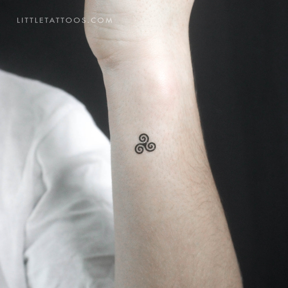 Tiny Triskele Temporary Tattoo - Set of 3