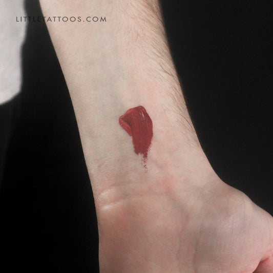 Red Brush Stroke Temporary Tattoo - Set of 3