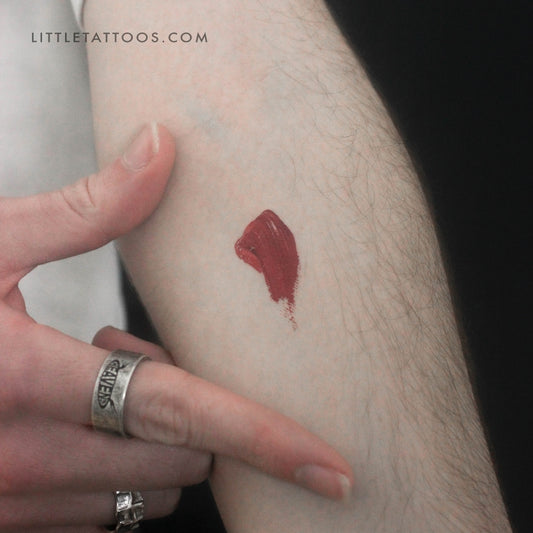 Red Brush Stroke Temporary Tattoo - Set of 3