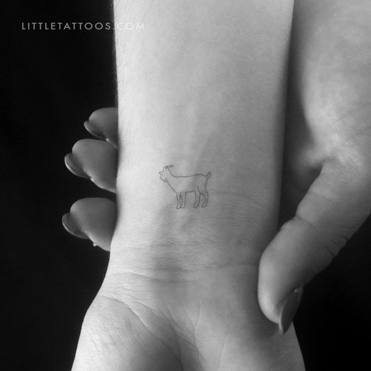 Tatuaje temporal de cabra pequeña - Juego de 3