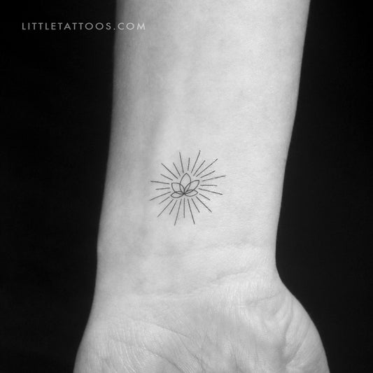 Small Shiny Lotus By Cagri Durmaz Temporary Tattoo - Set of 3
