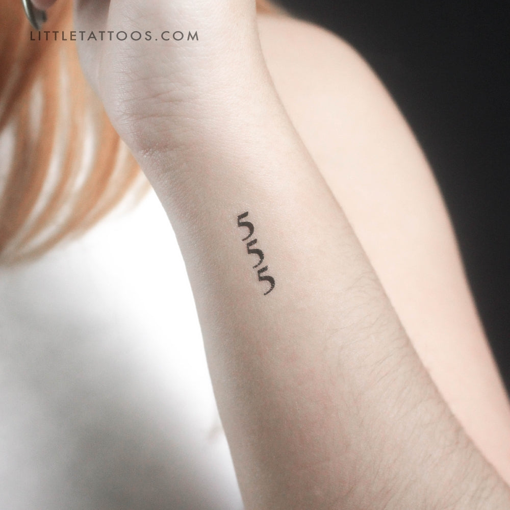 Vertical 555 Temporary Tattoo - Set of 3