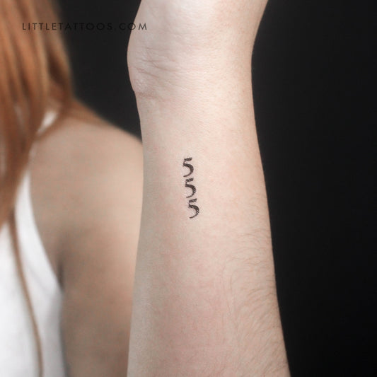Vertical 555 Temporary Tattoo - Set of 3