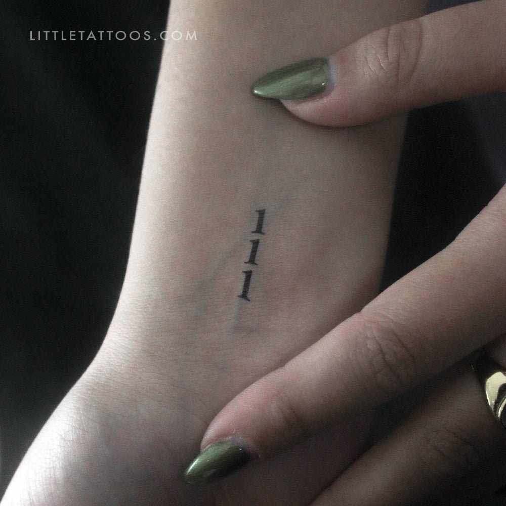 Vertical 111 Temporary Tattoo - Set of 3