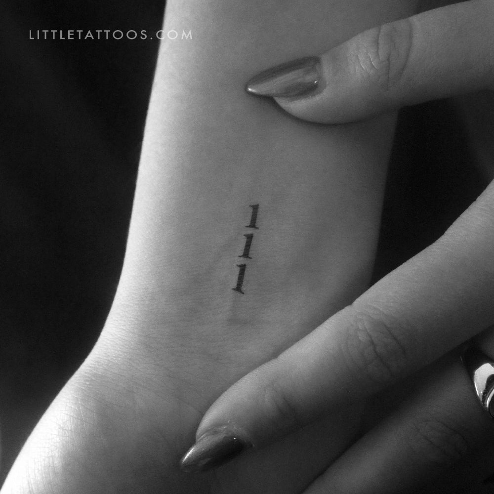 Vertical 111 Temporary Tattoo - Set of 3