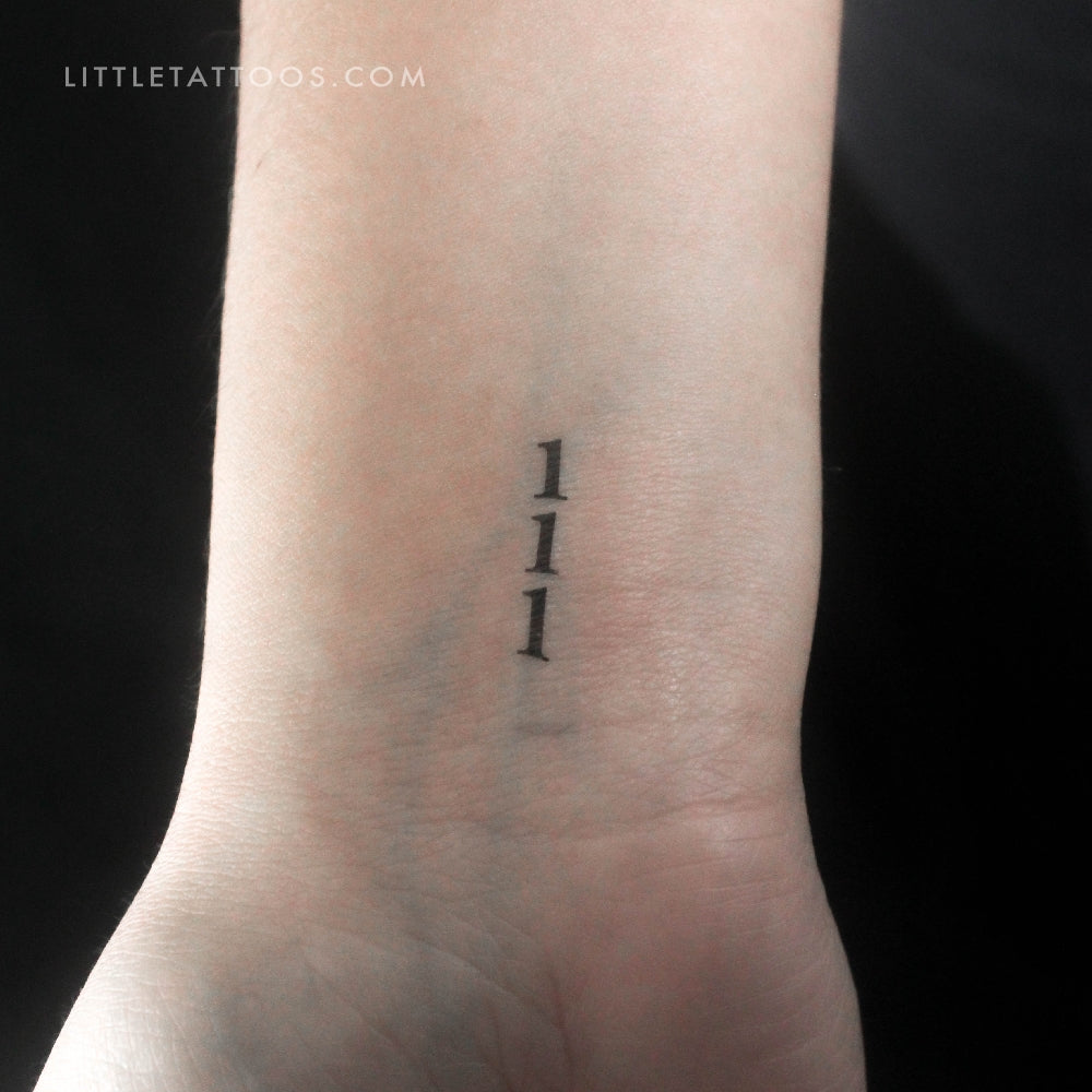 Vertical 111 Temporary Tattoo - Set of 3