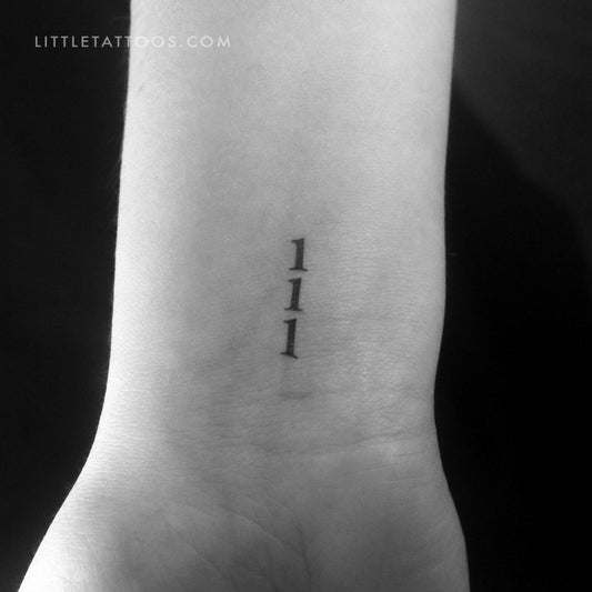 Vertical 111 Temporary Tattoo - Set of 3