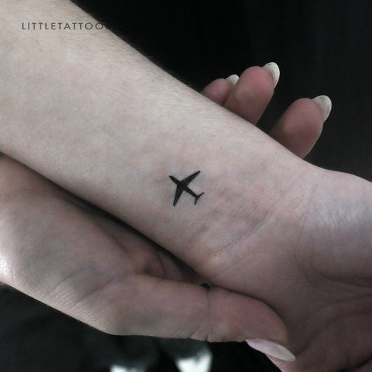 Small Airplane Temporary Tattoo - Set of 3