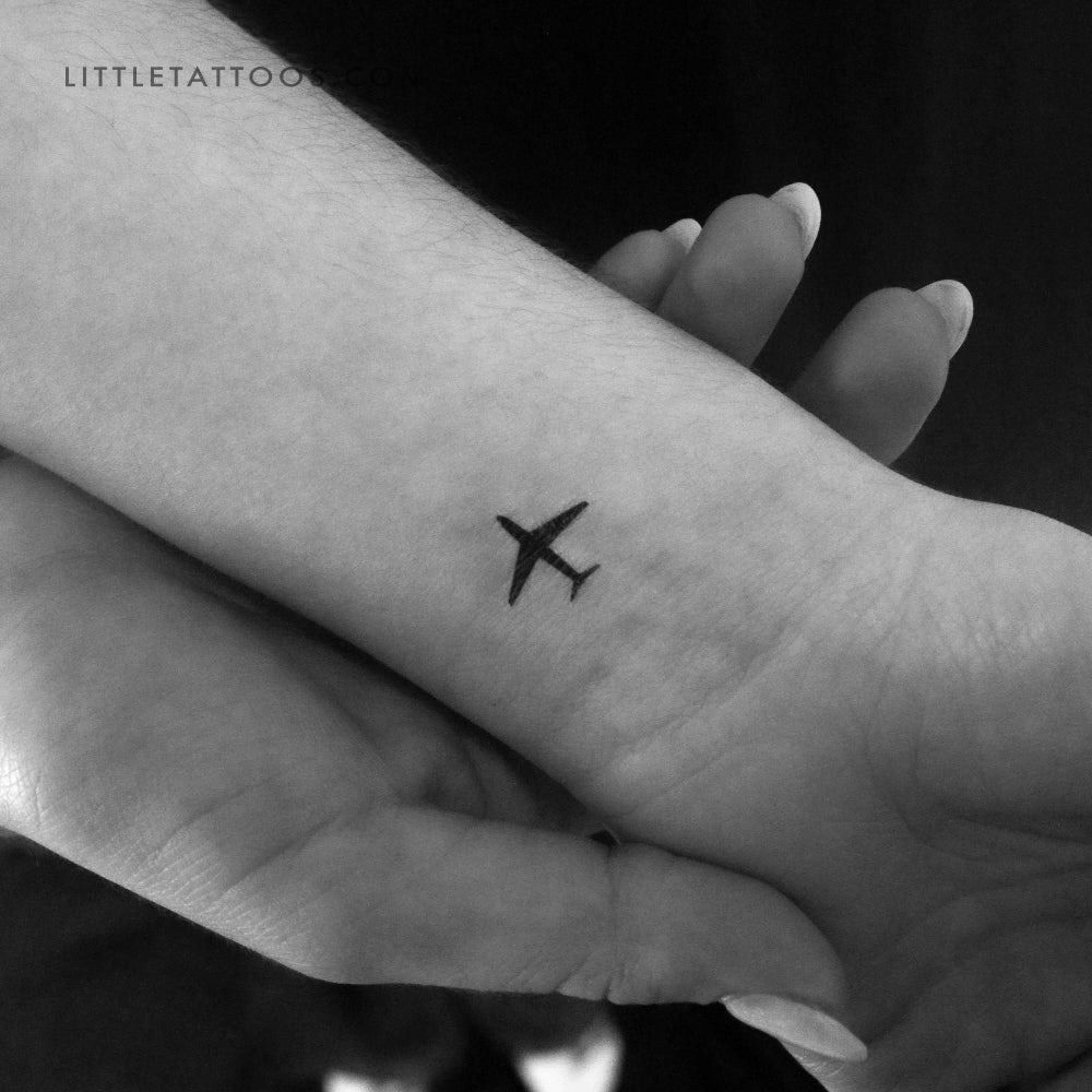 Small Airplane Temporary Tattoo - Set of 3