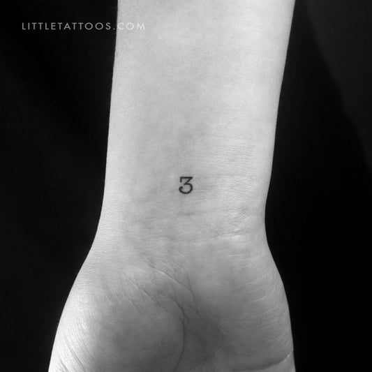 Number 3 Temporary Tattoo - Set of 3
