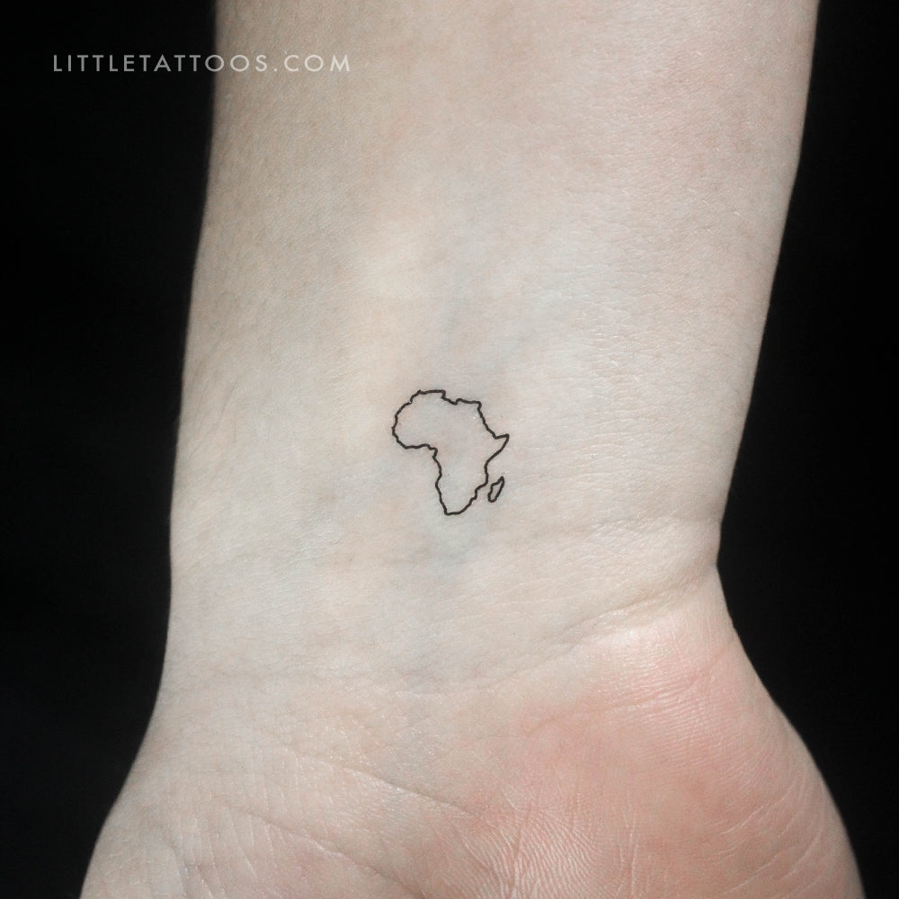 Little Africa Map Temporary Tattoo - Set of 3