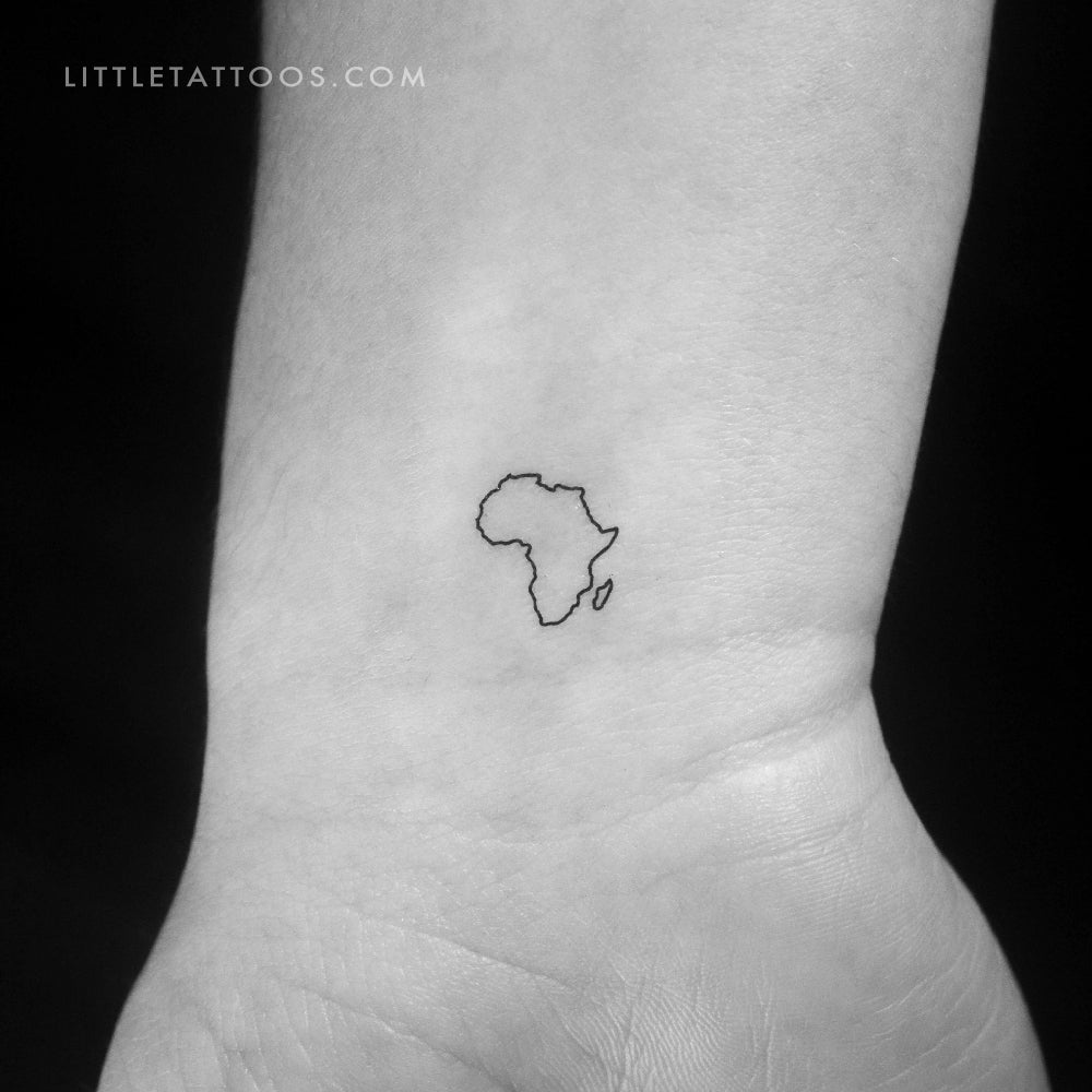 Little Africa Map Temporary Tattoo - Set of 3
