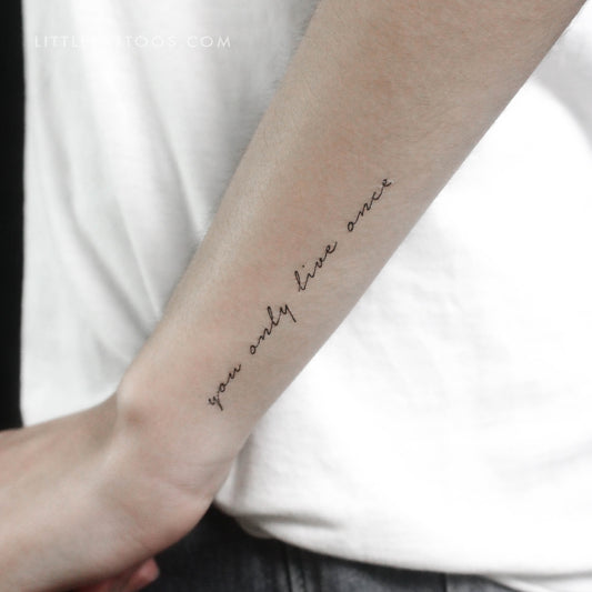 Tatuaje temporal "Solo se vive una vez" - Juego de 3
