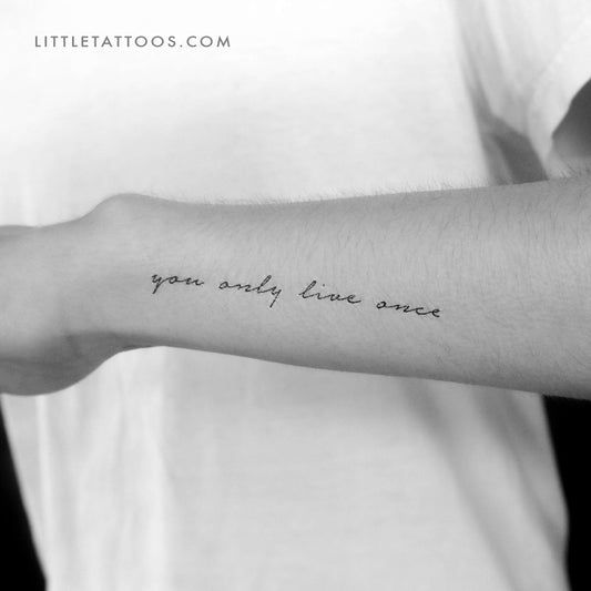 Tatuaje temporal "Solo se vive una vez" - Juego de 3