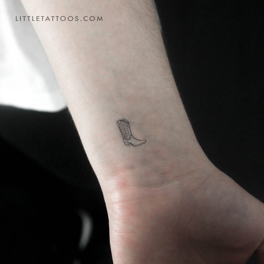 Cowboy Boot Temporary Tattoo - Set of 3