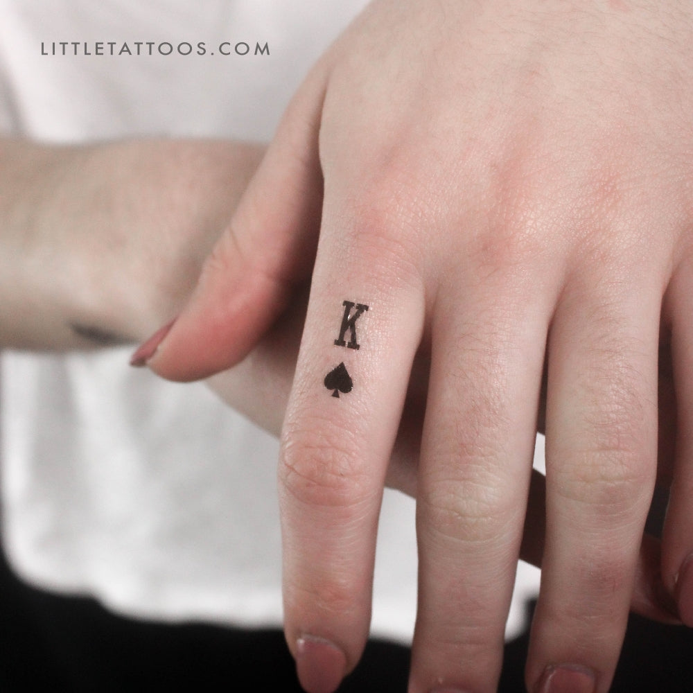 Small King Of Spades Temporary Tattoo - Set of 3