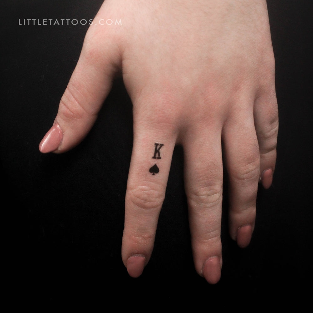 Small King Of Spades Temporary Tattoo - Set of 3