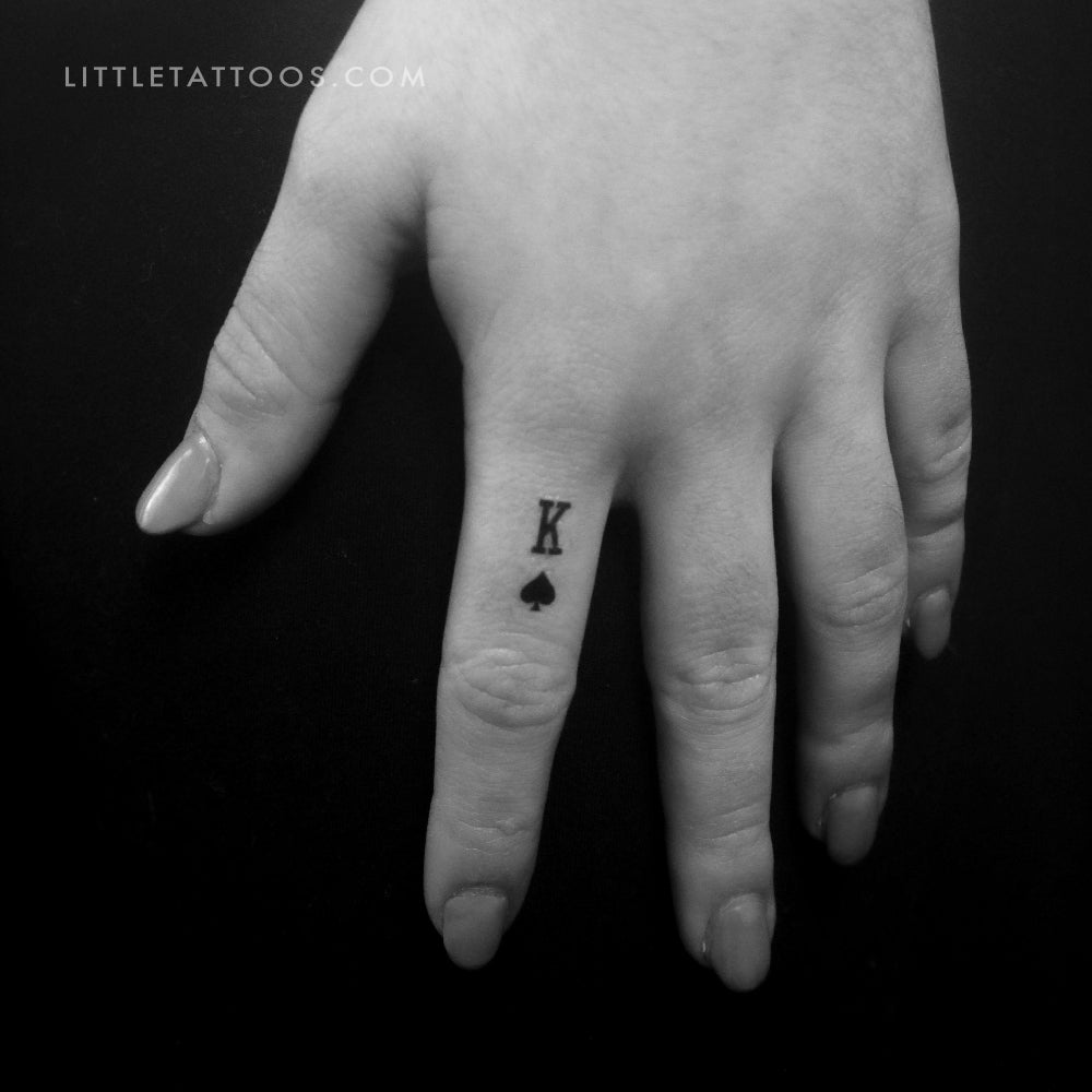 Small King Of Spades Temporary Tattoo - Set of 3