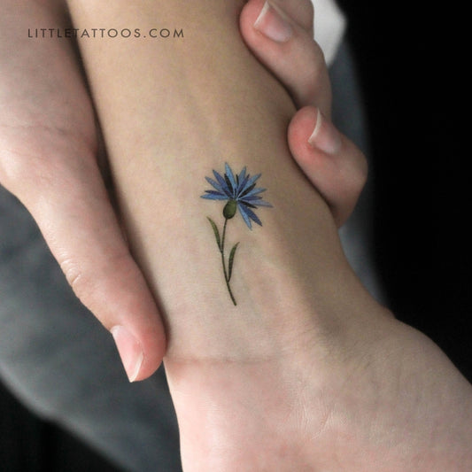 Little Cornflower By Ann Lilya Temporary Tattoo - Set of 3