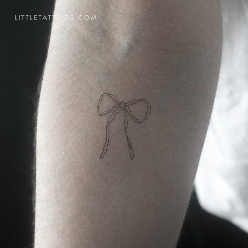 Tatuaje temporal de lazo de cinta de línea fina (juego de 3)