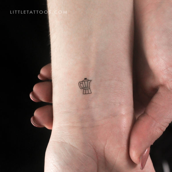 Tiny Moka Pot Temporary Tattoo - Set of 3