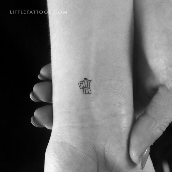 Tiny Moka Pot Temporary Tattoo - Set of 3