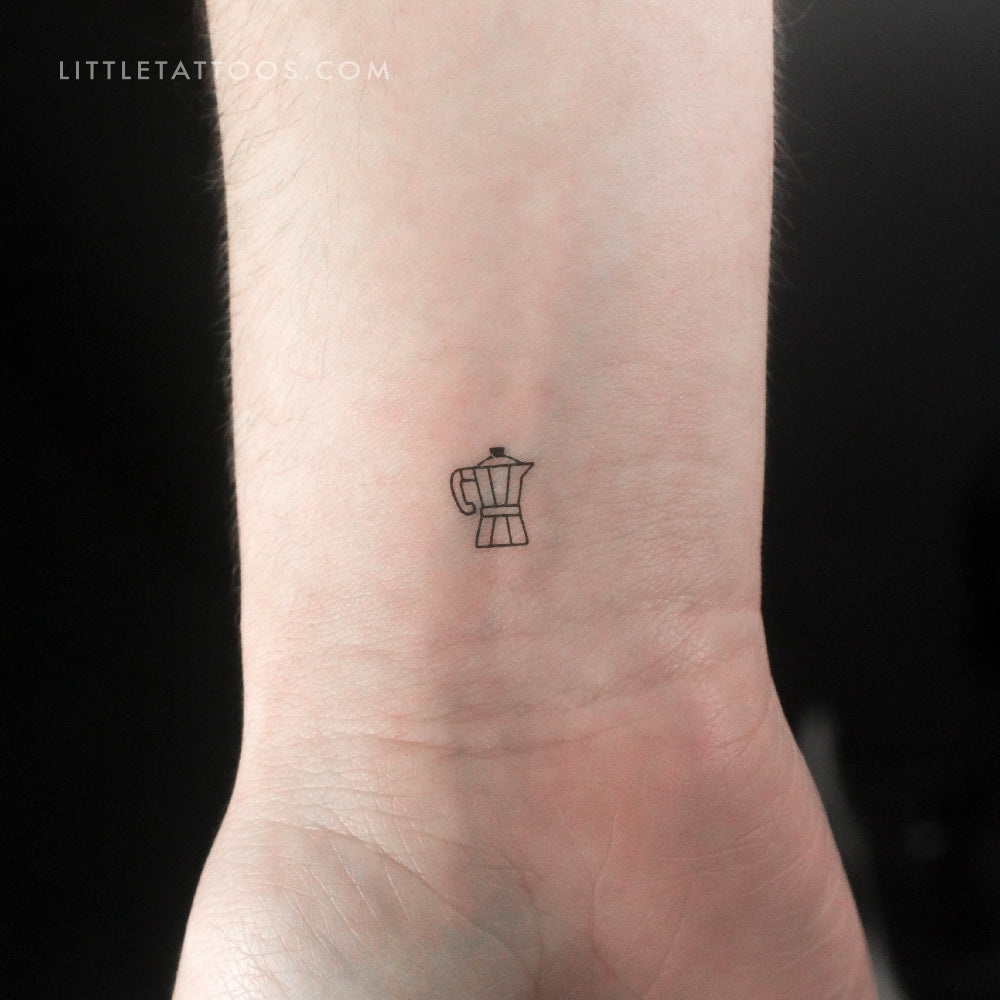 Tiny Moka Pot Temporary Tattoo - Set of 3