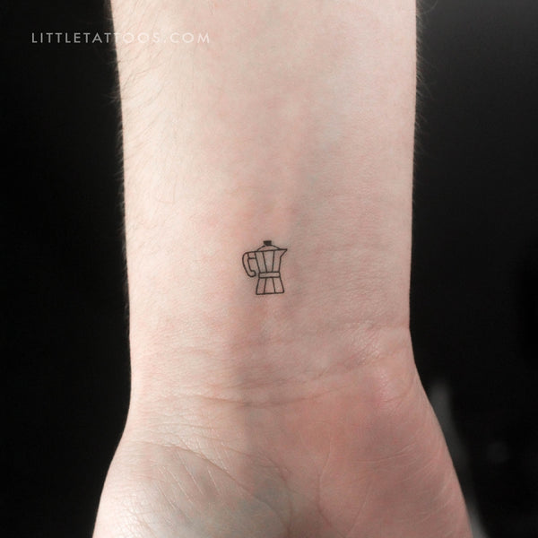 Tiny Moka Pot Temporary Tattoo - Set of 3