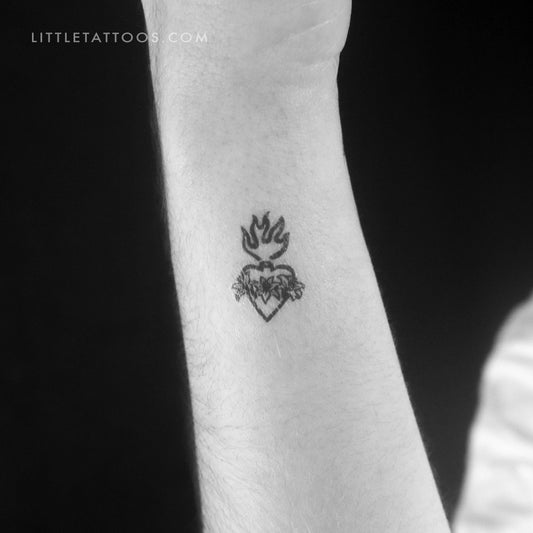 Chaste Heart Of Joseph Temporary Tattoo - Set of 3