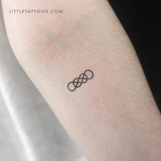 Tatuaje temporal de doble infinito entrelazado (juego de 3)
