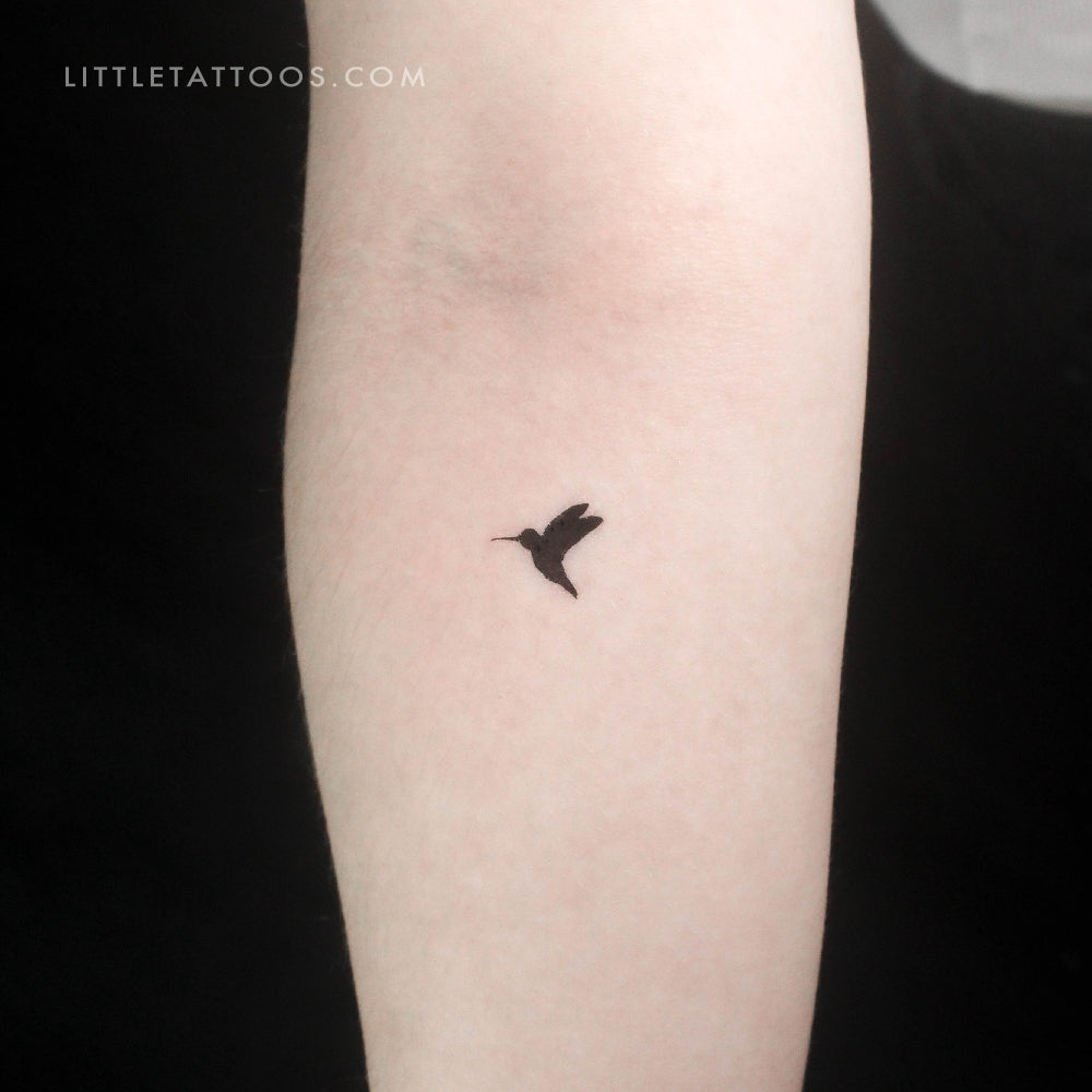 Blackwork Hummingbird Temporary Tattoo - Set of 3