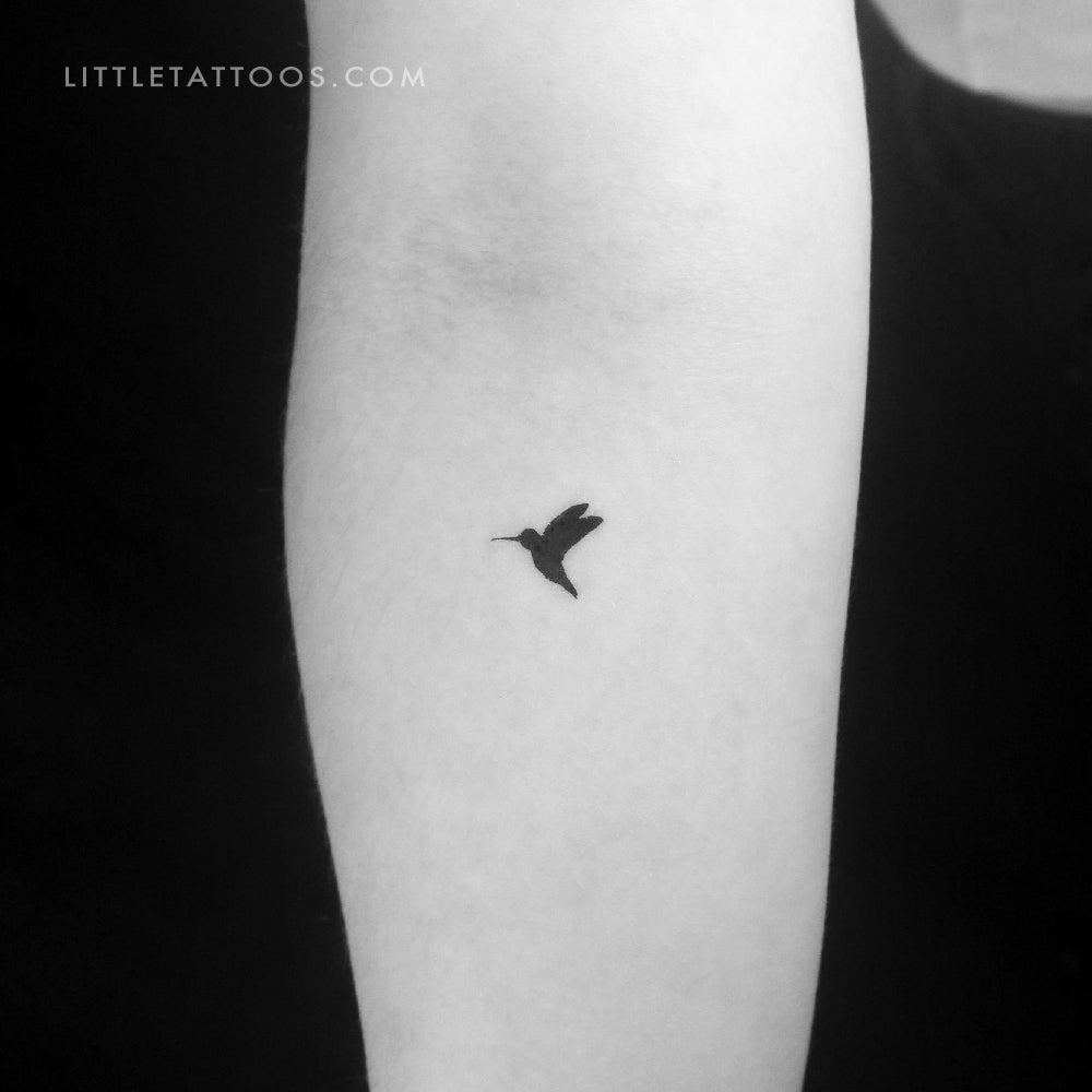 Blackwork Hummingbird Temporary Tattoo - Set of 3
