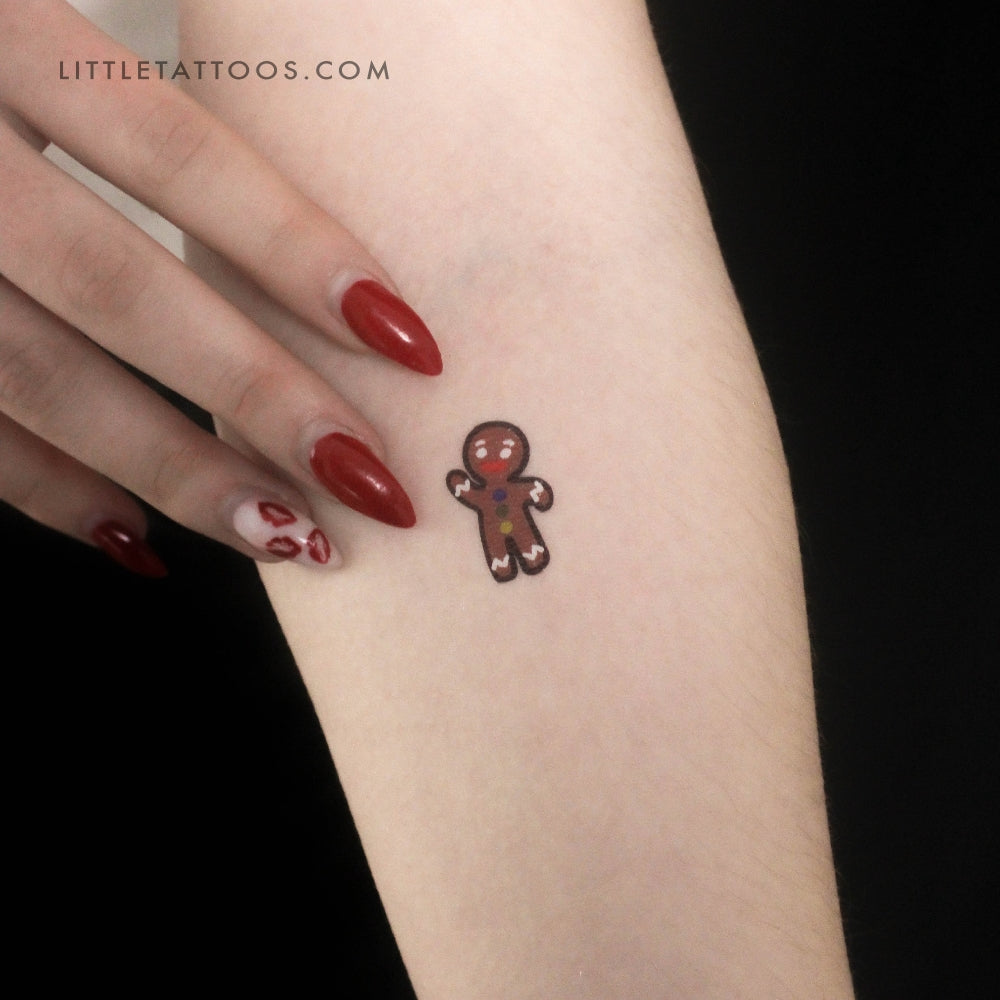 Gingerbread Temporary Tattoo - Set of 3