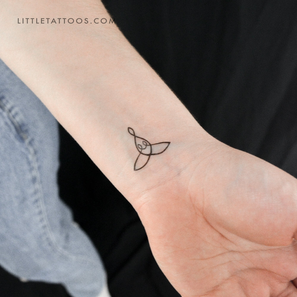 Mother And Two Children Symbol Temporary Tattoo - Set of 3