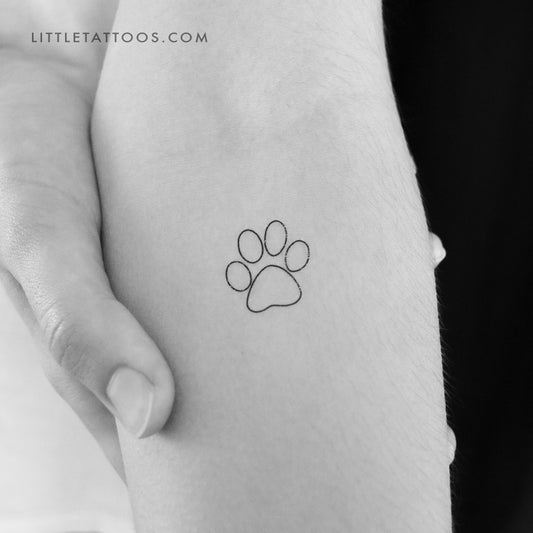 Tatuaje temporal de contorno de pata de perro (juego de 3)